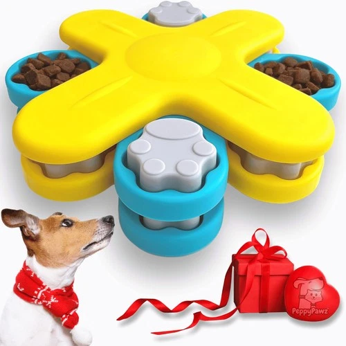 PeppyPawz Interactive Dog Puzzle Feeder Toy for Boredom & Enrichment, IQ Trainin