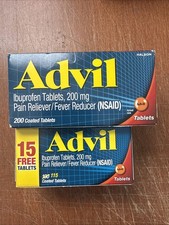 Advil Pain Reliever Fever Reducer 200 + 115 Coated Tablets. 315 Total. Exp: 7/28