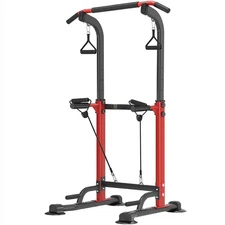 Power Tower Pull Up Bar,Pull-Up Rack Dip Station,Height Adjustable Multi-func...