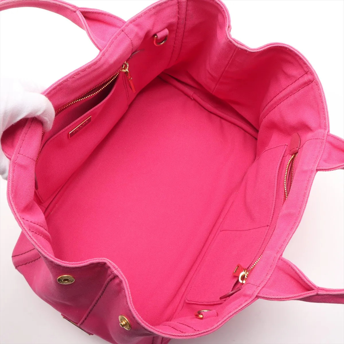 Prada Canapa canvas 2 Way Handbag Pink 1BG642 thumbnail 8