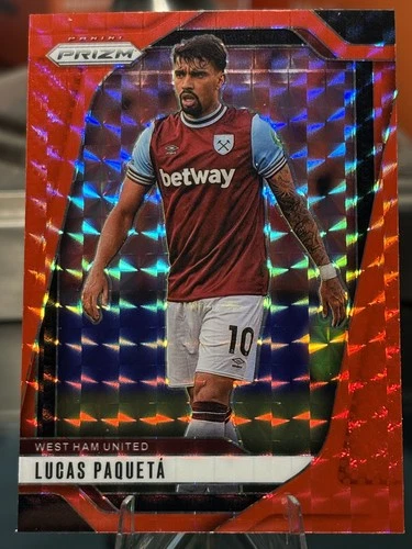 2024-25 Panini Prizm Premier League - Lucas Paqueta #142 Red Mosaic Prizm