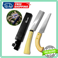 Japanese NATA Tool Knife 6.5 and Pruning Saw Set, Made in Japan, Bushcraft H...