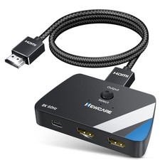 NEWCARE HDMI 2.1 Switch 2 in 1 Out with 2.6ft 8K Cable, HDMI Switcher 4K 120H...