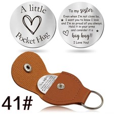 Sister Gift Keychain Pocket Hug Keepsake Charm Inspirational Quote Reminder