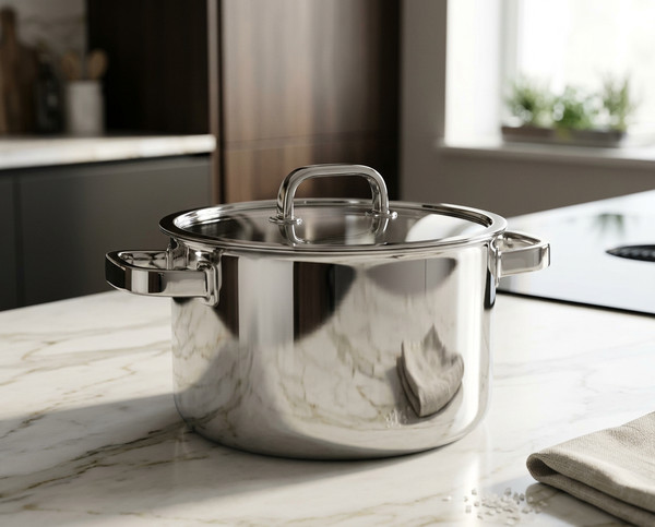 Spring Topf Kochtopf Mit Glasdeckel 24Cm 7,6L Edelstahl-image