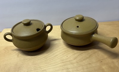 Denby Pottery Stoneware ODE 1/2 Pint Individual Casserole & Sugar Bowl England