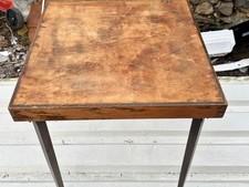 VINTAGE VONO FOLDAWAY FOLDING TABLE BRITISH MADE PAT NO 361783 WOOD TOP poker