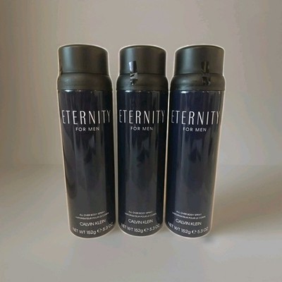 3x Eternity by Calvin Klein for Men 5.3oz Body Spray   NEW! FREE SHIPPING