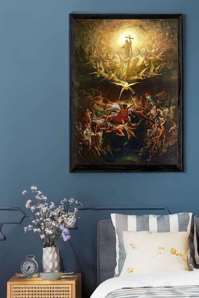 Impresión de póster de arte de pared El triunfo del cristianismo sobre el paganismo Jesús Biblia Dios Foto 2 de 3