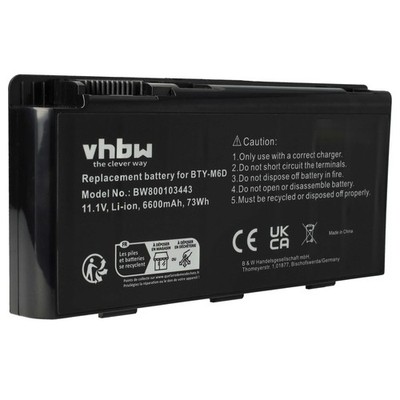 Akku für MSI GT660-i7-740QM GT660R GT660R-004 GT660R-003 6600mAh 11,1V
