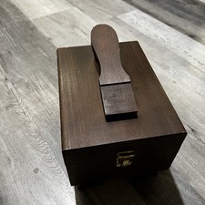 Handmade Wood Shoe Shine Box Stand Primative Rustic Country Latched W/Polish