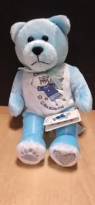 Beary Thoughtful Grandson Blue Teddy Bear Plush Stuffed Animal Gift Toy Tag