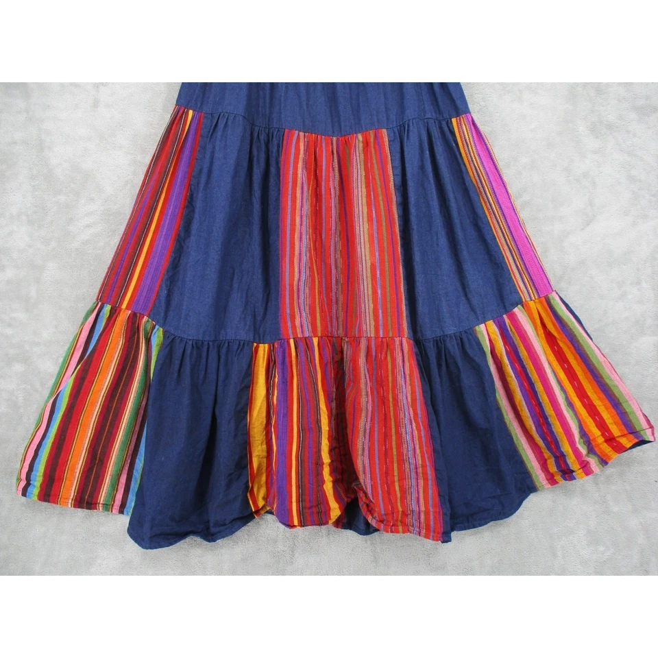Falda Aria para mujer talla única multicolor boho maxi capas retazos suroeste Foto 4 de 4