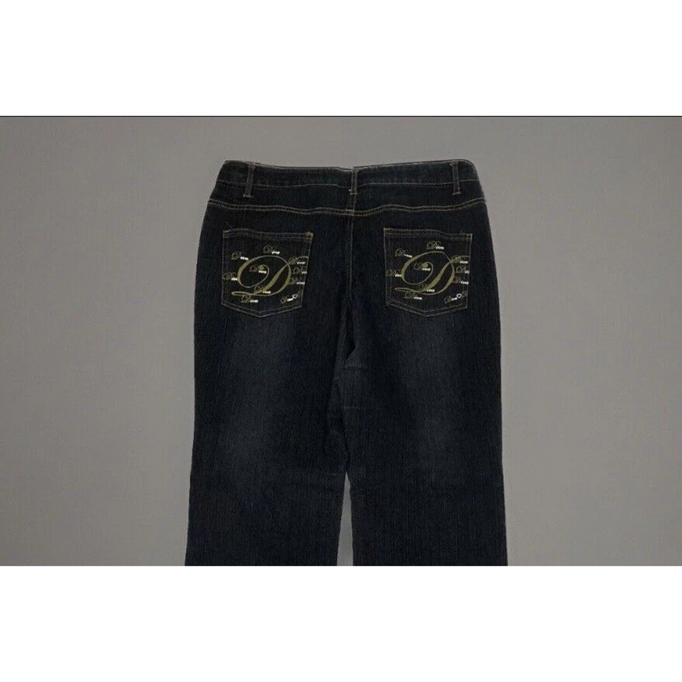 Jeans Zoey Beth para mujer 13/14 Diva Designer Bootcut elástico denim azul oscuro 32x32 Foto 4 de 4
