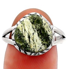 Natural Chrysotile 925 Sterling Silver Ring s.9 Jewelry R-1074