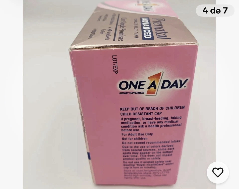 Multivitamínico Completo Avanzado Prenatal One A Day para Mujer - 30 Cápsulas Blandas y... Foto 4 de 4