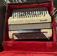 Vintage 1955-65 Curvette Piano Accordion 120 Bass Made in Italy w/ Original Case