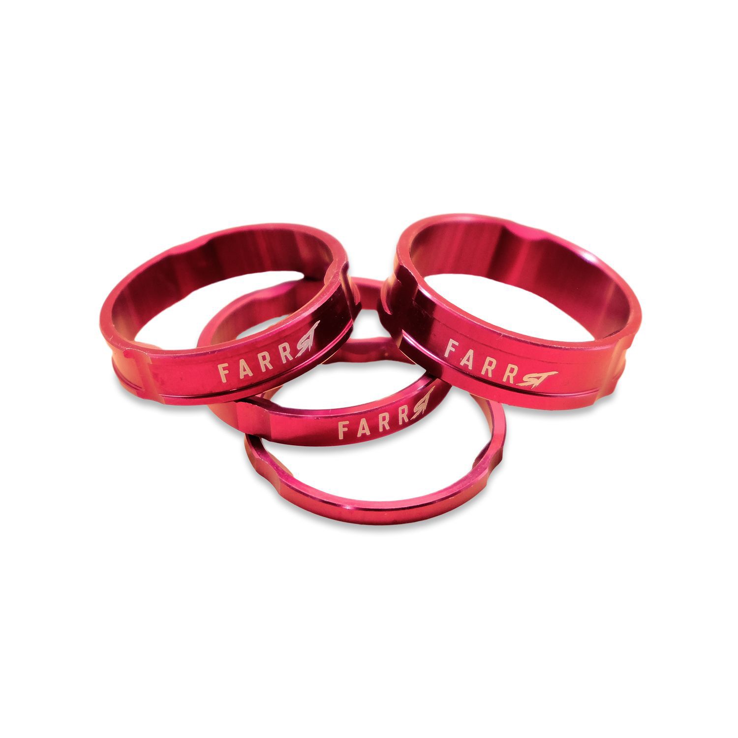 Farr-ST BMX Headset Spacers, 1-1/8'', Red, Set/4