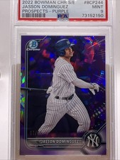 2022 Bowman Chrome Purple Sapphire /25 Jasson Dominguez PSA 9.