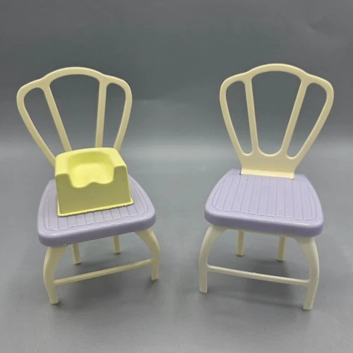 Barbie Happy Famiy Grandma's House Folding Kitchen Chairs Lot of 2 Vntg Mattel