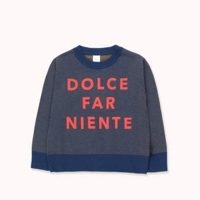 TINYCOTTONS Kids ''DOLCE FAR NIENTE'' SWEATERS in light navy/gold 215