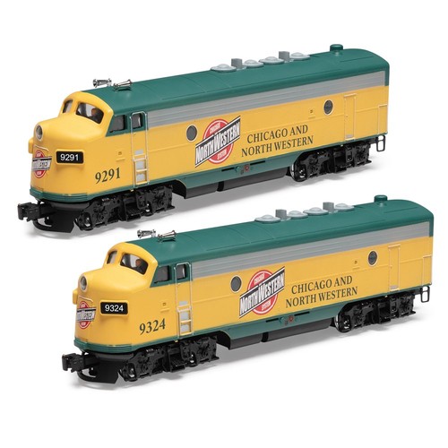 Menards O Gauge POWERED Chicago & Northwesten  Diesel Locomotive & Dummy AA Set