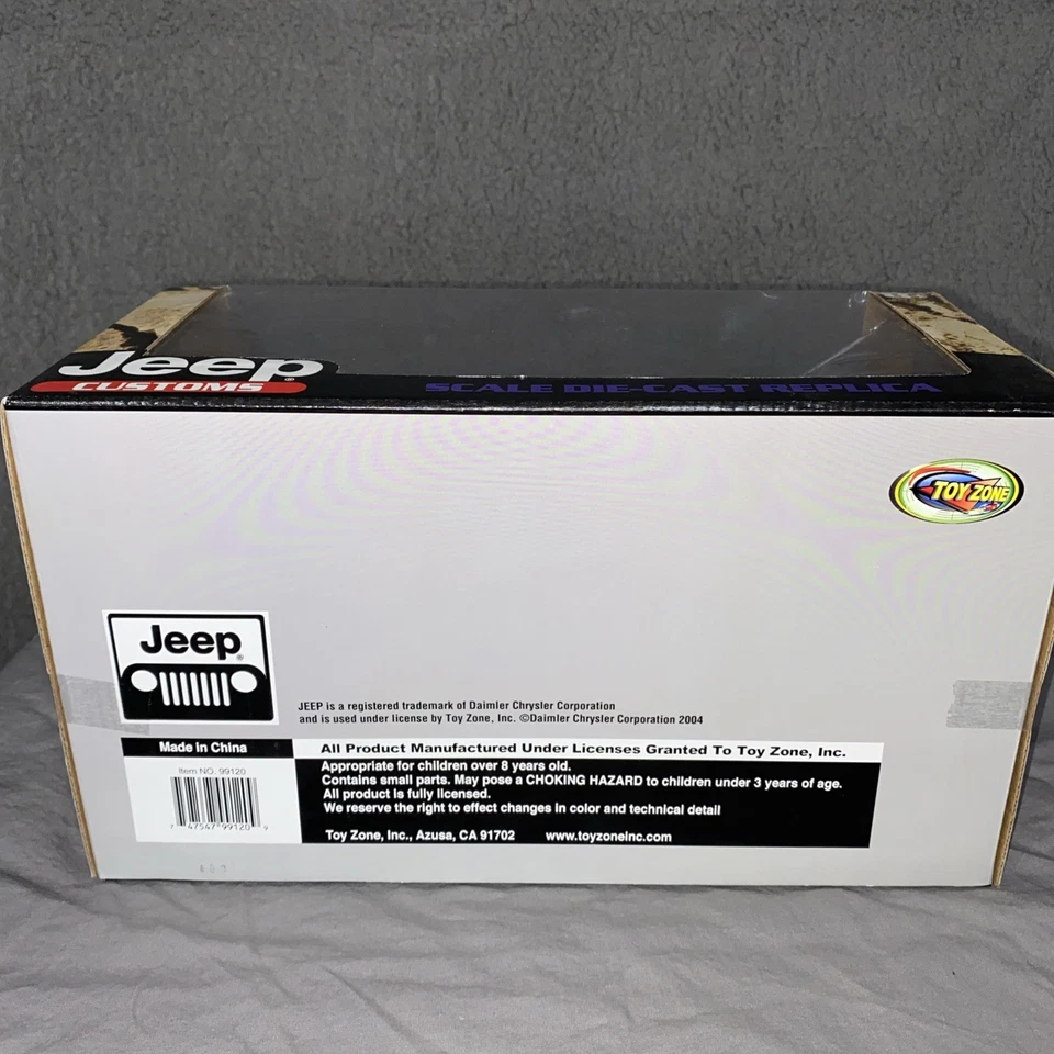 Jeep Wrangler 2004 Custom 4x4 Diecast 1/18 Scale Toy Zone Rare  NEW IN BOX! - Image 4 of 4