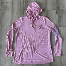 Vineyard Vines Pink Hooded Long Sleeve Edgartown T-Shirt Women  s Large Whale