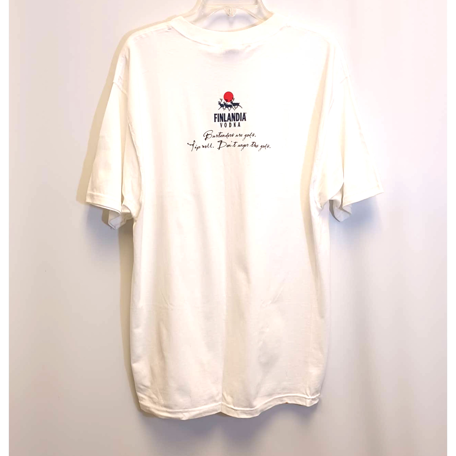 90s XL BARTENDERS ARE GODS Graphic T-Shirt from Finlandia Vodka - NEW & RARE image 9