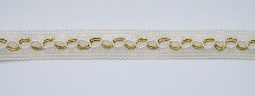 Borde de posamento de 10 m/borde de Lurex 14 mm cinta de joyería/borde decorativo - Imagen 2 de 5
