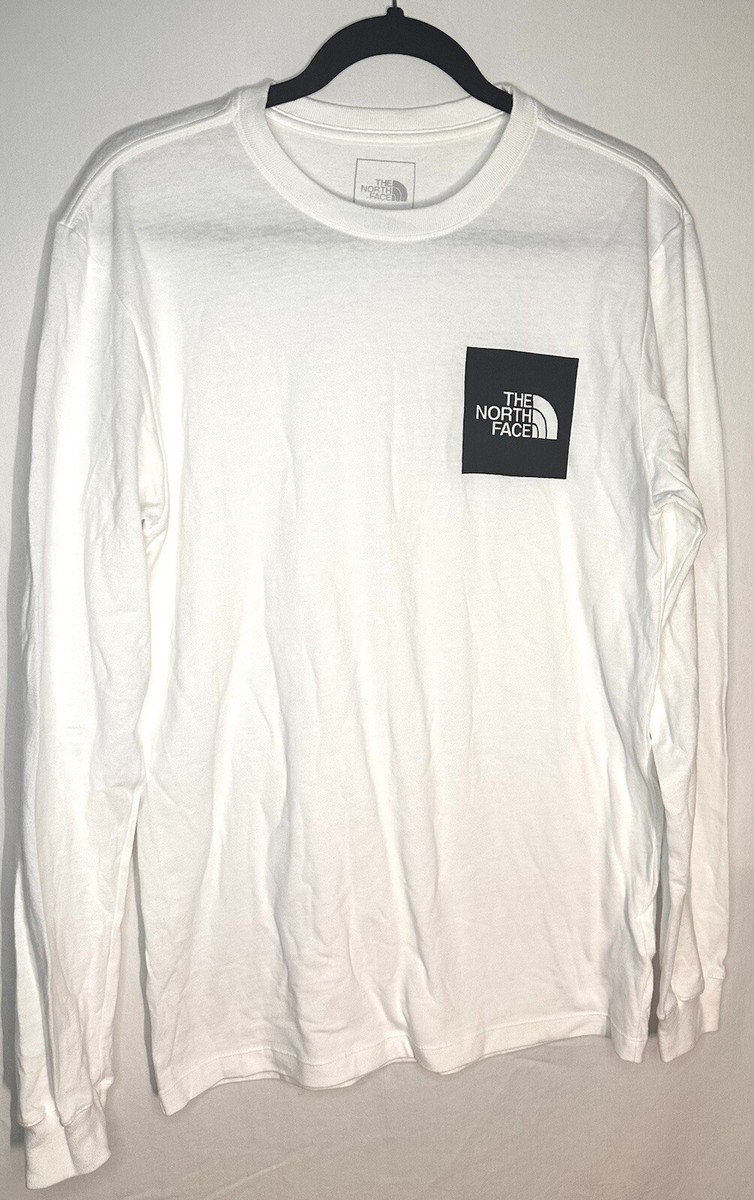 The north Face white cotton C logo Mens long sleeve shirt Sz