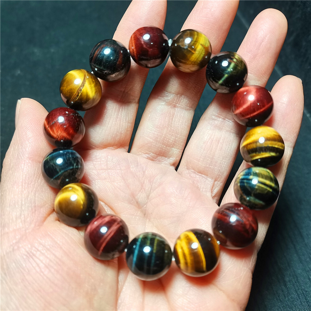 TOP 63.2G Natural Beautiful red-yellow-blue tiger eye Stone