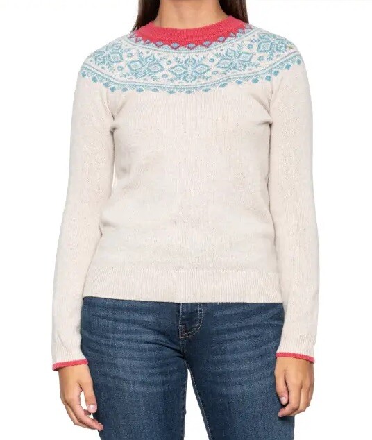 New Tabitha Webb Simple Fair Isle Wool Blend Cream Snow Fakes