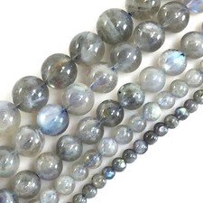Genuine Natural Labradorite Round Loose Bead Blue Light 5" 4 6 8mm 10 12mm