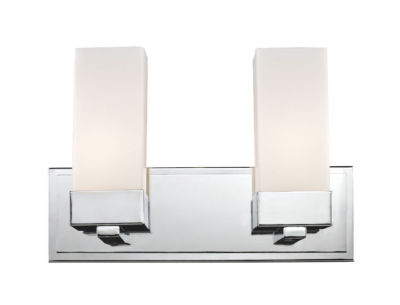 Z-Lite Sapphire Contemporary Chrome 2-Light Bathroom Vanity Light Orig $222
