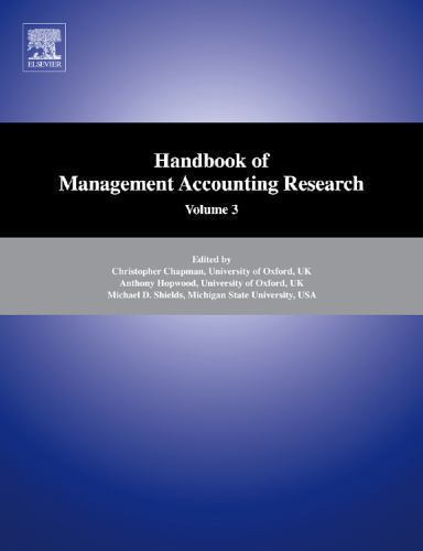Handbook of Management Accounting Research Hopwood Chapman Shields Volume 3