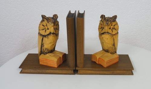 Paar alte Buchszützen aus Holz geschnitzt Eule Uhu Waldkauz 40er - 50er Jahre - Picture 6 of 11