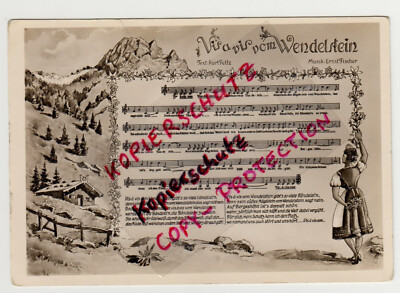 Bavarian Zell Mittenwald Karwendel, with song by Kurt Feltz E. Fischer dated 1952
