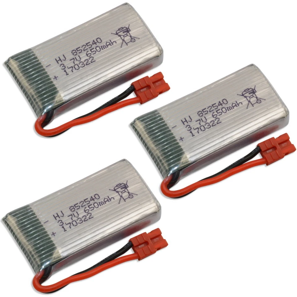 3X Lipo Batterie 650mAh 1S 3,7 V 20C Pour Syma X5 HW HC WIFI Drone - Photo 1/1
