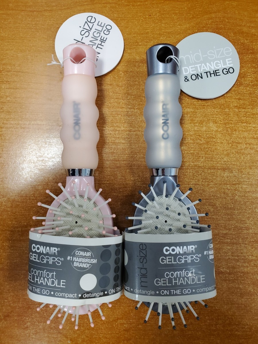 2 or 3 Pack: Conair Gel Grips Mid-Size On The Go Hair Brush