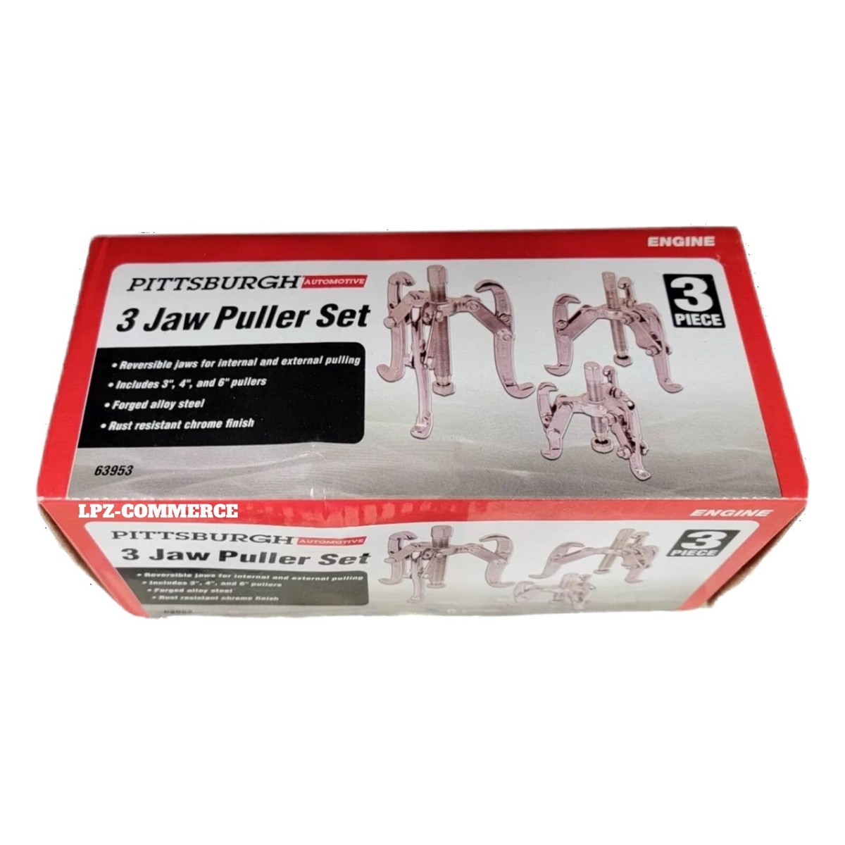 PITTSBURGH Three-Jaw Puller Set, 3 Piece remove gears, sprockets