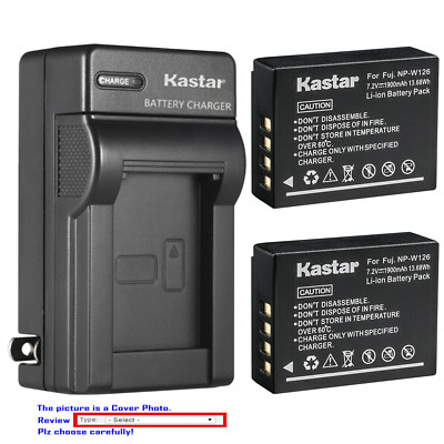 Kastar Battery AC Wall Charger for Fujifilm NP-W126 BC-W126 & Fujifilm X-A5