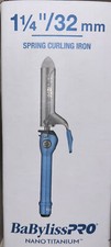 BaByliss PRO BNT125 Gray Blue 1 1/4" 32mm Nano Titanium Spring Curling Iron