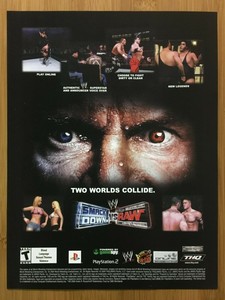 WWE-Smackdown-vs-Raw-PS2-2004-Vintage-Print-Ad-Poster-Vince-McMahon-Official-WWF