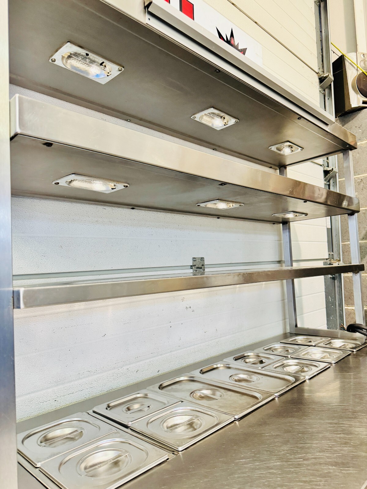 Hot Cupboard Bain Marie 2 Tier Heated Gantry Pass Halogen Hot Lamp Light £750V eBay