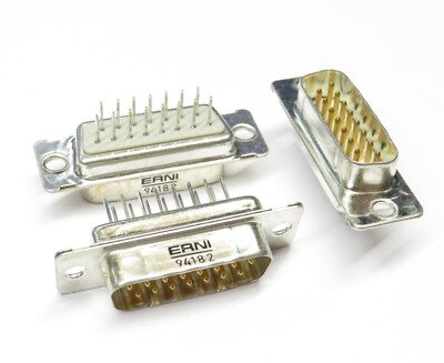 10 Stück D-Sub15 male Straight PCB Mount, Erni 94182