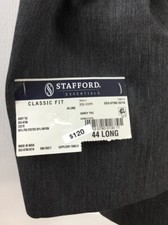Stafford Essentials Jacket Men s 44L Gray Classic Fit Suit Separates Sport Coat