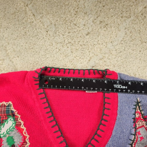 Vintage Victoria Jones Cardigan Vest Womens Size 4X Red Ugly Christmas Sweater - Picture 6 of 8