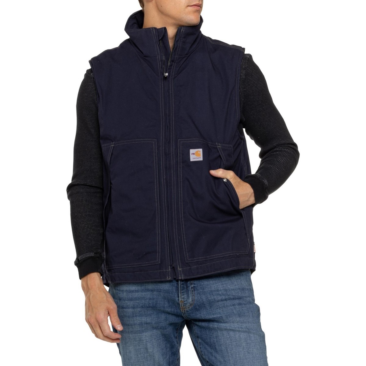 Carhartt Fire-Resistant Quick Duck Insulated Vest Men's Sizes Navy