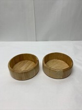Vintage Wooden Salad Bowls Set of 2 Farmhouse Dining Wood Bowls